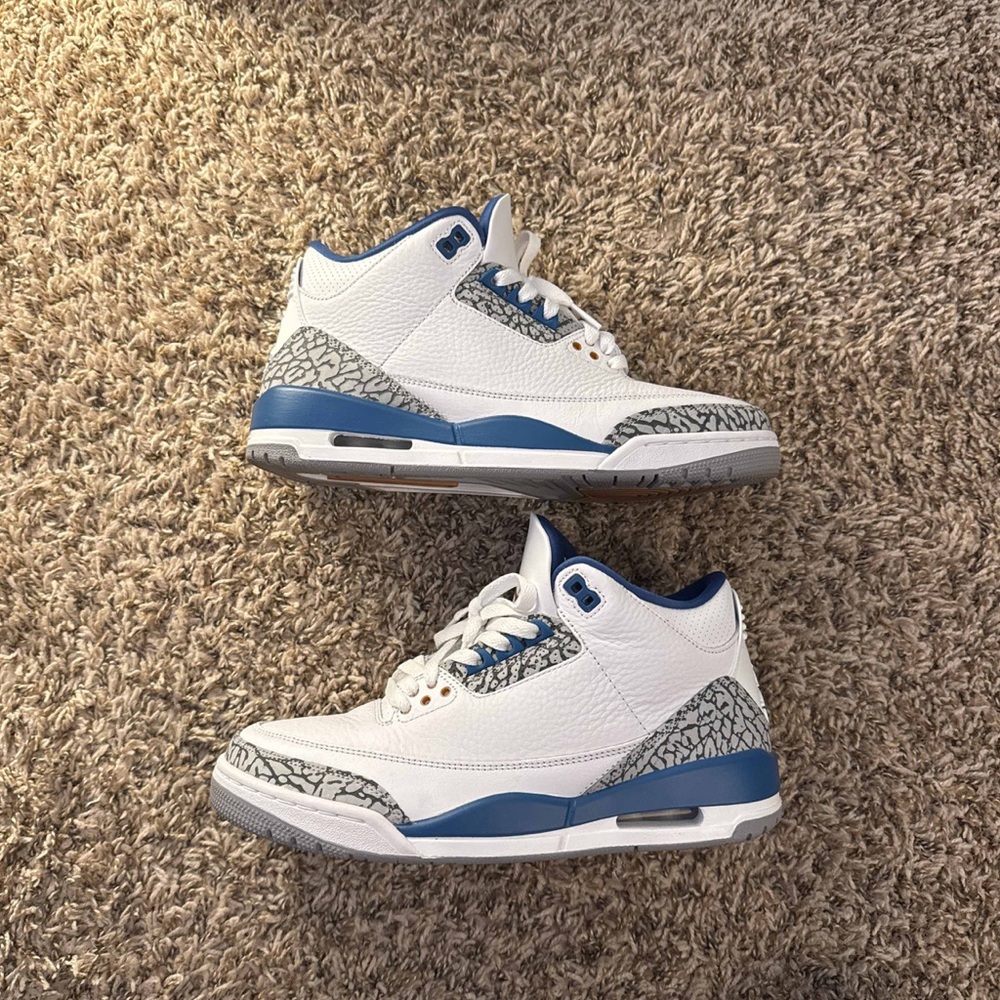 Nike Air Jordan 3 Retro White and Blue Sneakers